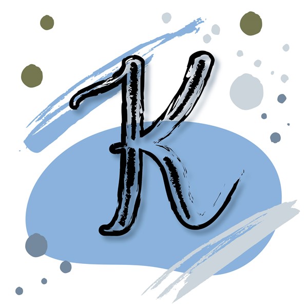 Skodelica K_monogram-modra