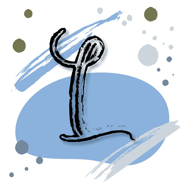 Skodelica L_monogram-modra