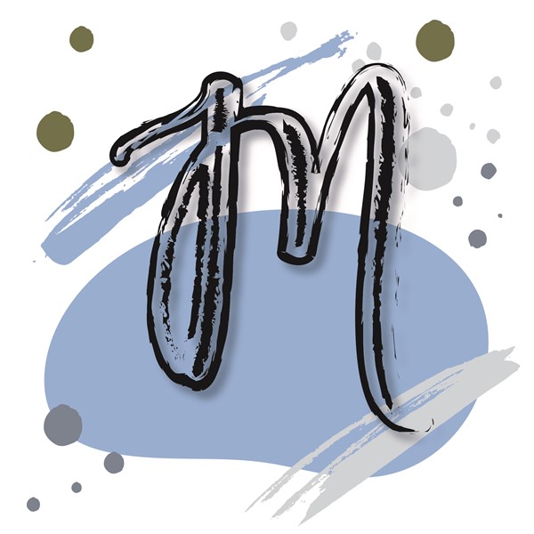 Skodelica M_monogram-modra