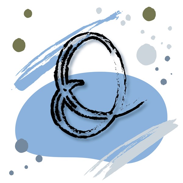 Skodelica O_monogram-modra