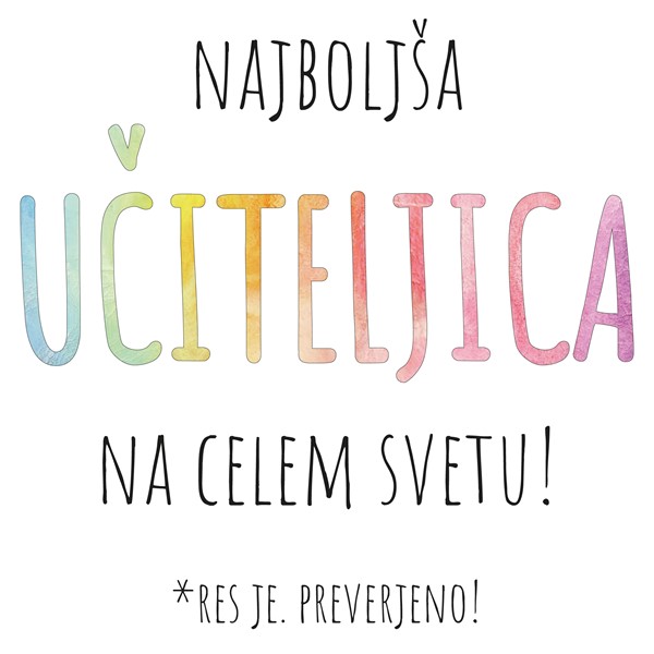 Skodelica Najboljša učiteljica na celem svetu_mavrična