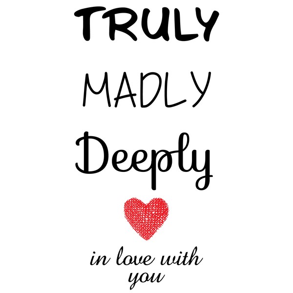 Vzglavnik Truly, madly, deeply in love with you