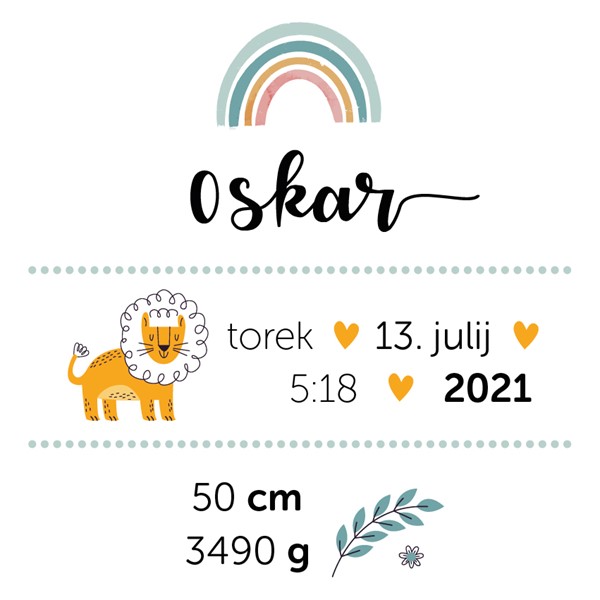 Vzglavnik Podatki o rojstvu_decek