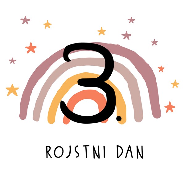 Majica otrok 3 rojstni dan_mavrica