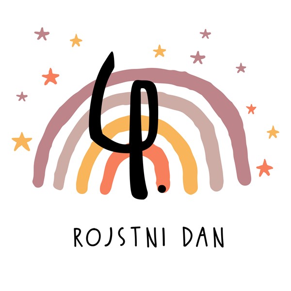 Majica otrok 4 rojstni dan_mavrica